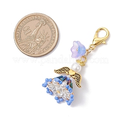 Handmade Glass Seed Beaded Angel Pendant Decorations&nbsp;HJEW-MZ00381-04