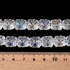 透明電気メッキガラスビーズ連売り  ABカラーメッキ  ライオンダンス  クリアAB  12x11.5x10mm  穴：1mm  約33~34個/連  14.76~15.16インチ（37.5~38.5cm）&nbsp;EGLA-N012-13