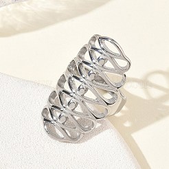 304ステンレススチール指輪  馬の目  長持ちメッキ  ステンレス鋼色  36mm  usサイズ7（17.3mm）&nbsp;SA-CBA289B-07P