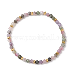 Natural Multicolor Tourmaline Beads Stretch Bracelets for Women&nbsp;BJEW-JB13374