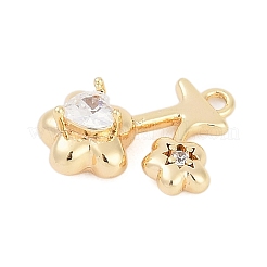 Brass Micro Pave Cubic Zirconia Pendants&nbsp;ZIRC-P122-03C-G