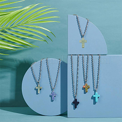 Cross Gemstone Pendants Sets&nbsp;G-PH0027-01-WH