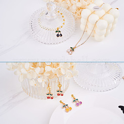 合金エナメルチャーム  DIYアクセサリー  チェリー  ゴールドカラー  ミックスカラー  18x13x3mm  8色  4個/カラー  32個/箱&nbsp;ENAM-BT0001-06