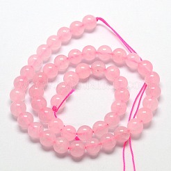 天然石ローズクォーツビーズ連売り  ラウンド  4mm  穴：0.8mm  約92個/連  15インチ〜16インチ&nbsp;X-G-L104-4mm-01