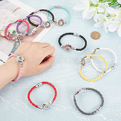 10Pcs 10 Colors PU Imitation Leather Braided Bracelet Makings&nbsp;FIND-PH0010-84