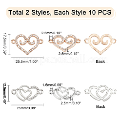 20Pcs 2 Colors Alloy Crystal Rhinestone Links&nbsp;ALRI-PH0001-22