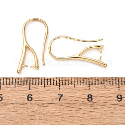 真鍮のピアスフック  ピンチベイル付きイヤーワイヤー  カドミウムフリー＆鉛フリー  24KGP本金メッキ  21x2mm  ピン：0.8mm&nbsp;KK-G604-05G