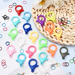 アクリルカニカン  鉄丸カン付き  ミックスカラー  10~35x10~24.5x1~6mm  穴：3~8mm  100個/スタイル&nbsp;DIY-YW0011-21A