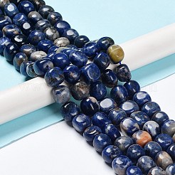 天然石ソーダライトビーズ連売り  ナゲットの転がった石  6.5~15x7~14x7~14mm  穴：1~1.4mm  約32~33個/連  15.16~ 15.75インチ（38.5~40cm）&nbsp;G-C038-02E