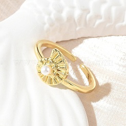 Brass Open Cuff Rings for Women&nbsp;RJEW-A061-02G