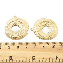 真鍮チャーム  カドミウムフリー＆ニッケルフリー＆鉛フリー  リング  18KGP本金メッキ  32.5x29x3mm  穴：1.5mm&nbsp;KK-B134-14G