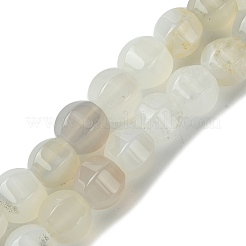 天然ホワイトアゲート瑪瑙ビーズ連売り  多面カット  ラウンド  10mm  穴：1.3mm  約40個/連  16.14~16.22''（41~41.2センチメートル）&nbsp;G-H023-A19-01