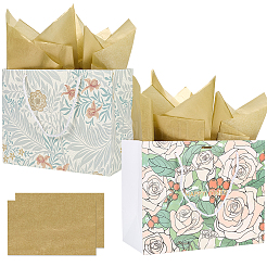 2Pcs 2 Colors Printed Paper Gift Tote Bags&nbsp;ABAG-SP0001-25