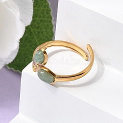 304 Stainless Steel Cuff Open Rings&nbsp;RJEW-F213-04G-08