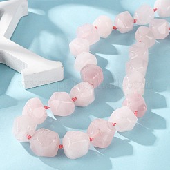 天然ローズクォーツナゲットビーズネックレス女性男性用  20.08~21.26インチ（51~54cm）&nbsp;NJEW-K388-01A