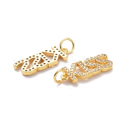 Brass Micro Pave Clear Cubic Zirconia Pendants&nbsp;ZIRC-L091-074G
