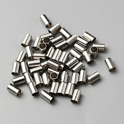 304ステンレススチールスペーサービーズ  コラム  ステンレス鋼色  4x2.5mm  穴：2mm&nbsp;STAS-WH0027-63C