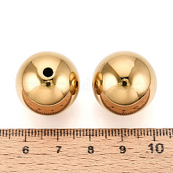 304ステンレススチールビーズ  ラウンド  14KGP本金メッキ  20mm  穴：2.2~2.8mm&nbsp;STAS-T072-01C-G