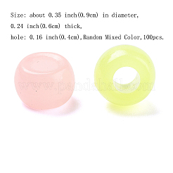 100Pcs Luminous Acrylic Beads&nbsp;OACR-FP0001-12
