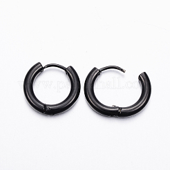 304 Stainless Steel Huggie Hoop Earrings&nbsp;EJEW-F111-16mm-B