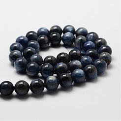 Natural Grade AB Kyanite/Cyanite/Disthene Round Bead Strands&nbsp;G-O143-06-10mm