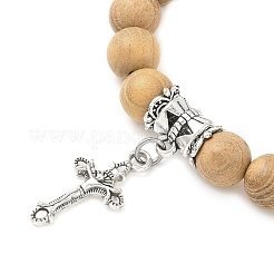 Cross Alloy Charm Bracelets&nbsp;BJEW-JB12357-01