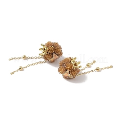 Handmade Flower Polymer Clay Rhinestone Tassel Dangle Beads&nbsp;CLAY-H003-02G-01