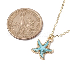 Alloy Enamel Starfish Pendants Necklaces&nbsp;NJEW-JN04770
