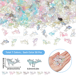350Pcs 7 Colors Glitter Powder Resin Cabochons&nbsp;MRMJ-SC0001-32