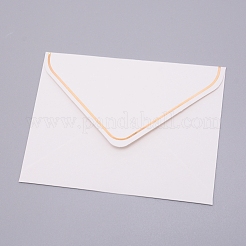 紙の封筒  黄金の縁を持つ  長方形  ホワイト  10x13.5cm&nbsp;DIY-WH0204-92E