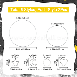 12Pcs 6 Styles Iron Ring for DIY Woven Net/Web with Feather&nbsp;IFIN-SP0001-50