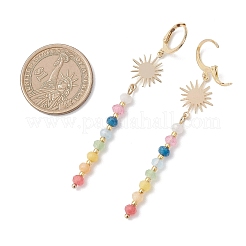 Sun Dyed Natural Malaysia Jade Hoop Earrings&nbsp;EJEW-JE06873