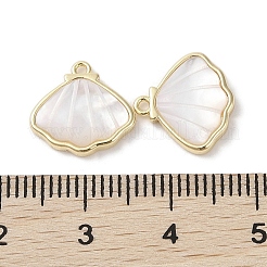 Brass Pave Shell Charms&nbsp;X-KK-G491-41G
