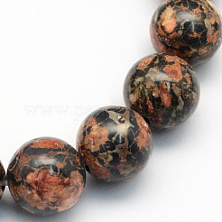 天然ヒョウ肌ジャスパーラウンドビーズ連売り  12.5mm  穴：1.5mm  約30個/連  15.1インチ&nbsp;G-S182-12mm