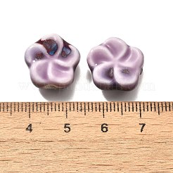 手作りの陶器ビーズ  花  プラム  14.5x15x6.5mm  穴：2mm&nbsp;PORC-H013-02-04