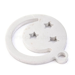 変色しない304ステンレススチールチャーム  レーザー切断  惑星  ステンレス鋼色  14x11.5x1.1mm  穴：1.4mm&nbsp;STAS-O142-30P