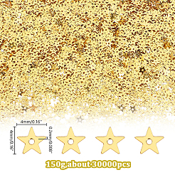 150g 30000個 プラスチックビーズ  スター  ゴールド  4mm&nbsp;KY-HY0001-32A