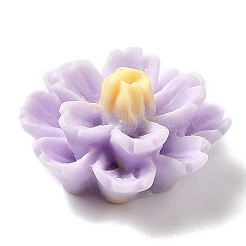 オペーク樹脂カボション  3 Dの花  プラム  11.5x6.5mm&nbsp;RESI-C036-02E