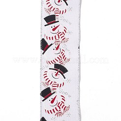 Christmas Theme Polyester Imitation Linen Wrapping Ribbon&nbsp;SRIB-P020-01B