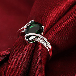 Brass with Cubic Zirconia Finger Rings&nbsp;FS-WG6A2EB-01
