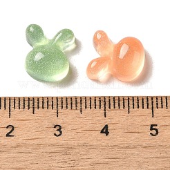 透明樹脂デコデンカボション、グリッターパウダー付き  ミックスカラー  兎  12x10.5x5.7mm&nbsp;RESI-E053-08D