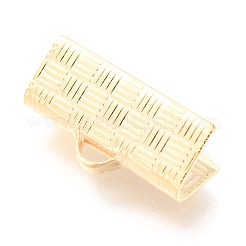 304ステンレススチールリボンカシメエンドパーツ  ゴールドカラー  7x15x5.5mm  穴：2.5x1.5mm&nbsp;STAS-H151-19C-G