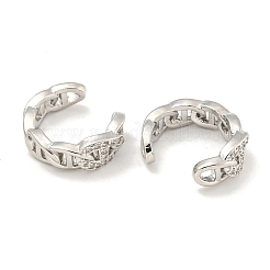 Brass Micro Pave Cubic Zirconia Cuff Earrings&nbsp;EJEW-C104-084P