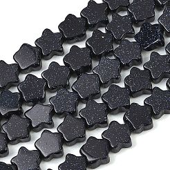 合成ブルーゴールドストーン青金砂石ビーズ連売り  スター  8x8x4mm  穴：0.7mm  約48個/連  13.94''（35.4センチメートル）&nbsp;GG-CBA199E-C02-01