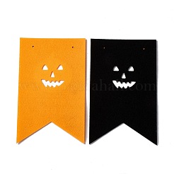 16色旗フェルトオーナメント2個。  ナイロンロープとプラスチックピンで  ハロウィン吊り飾り  パーティーギフトの家の装飾  カボチャ模様  239x150x1mm  穴：3.5mm&nbsp;DIY-B054-02C