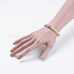 子供用ブレスレット  アクリルビーズのストレッチブレスレット  スター  カラフル  1-3/4インチ（45mm）&nbsp;BJEW-JB03493