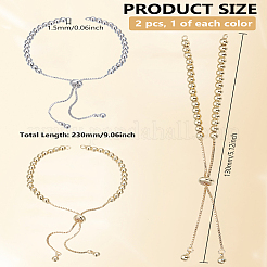 2Pcs 2 Colors Brass Chain Bracelet Making&nbsp;KK-LP0001-99