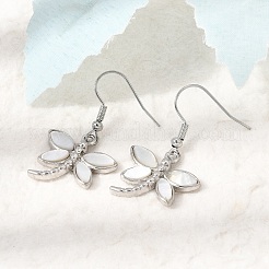 Rack Plating Brass Dangle Earrings for Women&nbsp;KK-CBA69D1-01P-02
