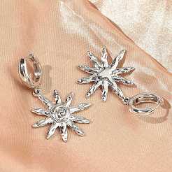 Sun Brass Hoop Earrings&nbsp;EJEW-C181-11P