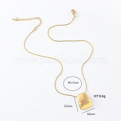ヨーロッパ風ステンレススチール製カーブ長方形ペンダントネックレス（女性用）3個  ゴールドカラー  15.75インチ（40cm）&nbsp;PW7828